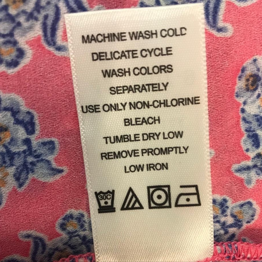 Jessica London Women's  Pink and Blue Floral Blouse Zize 22 Made In China - Picture 6 of 6